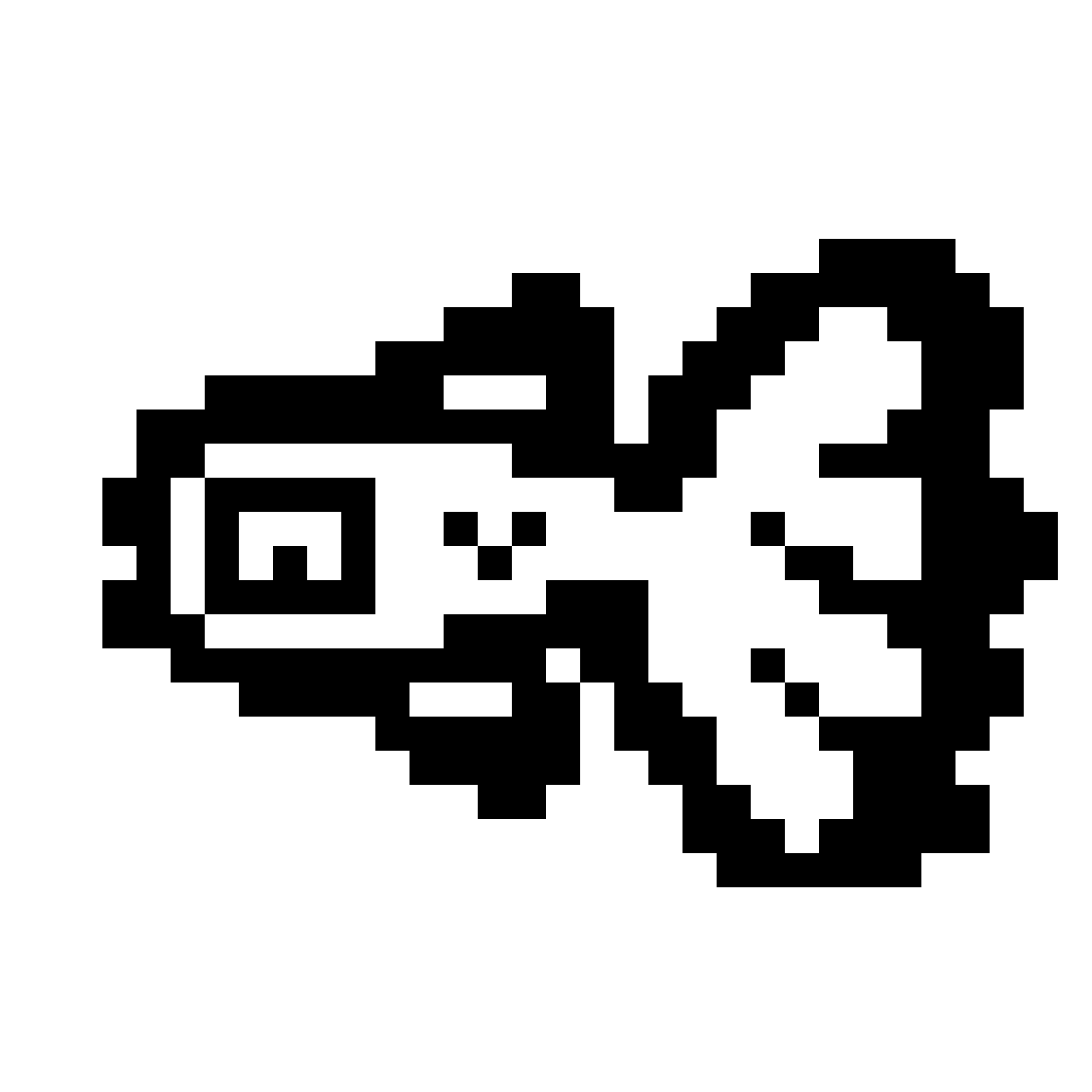 jiggly animated button of two tone pixel art of a large eyed guppy and the word gay on the left side